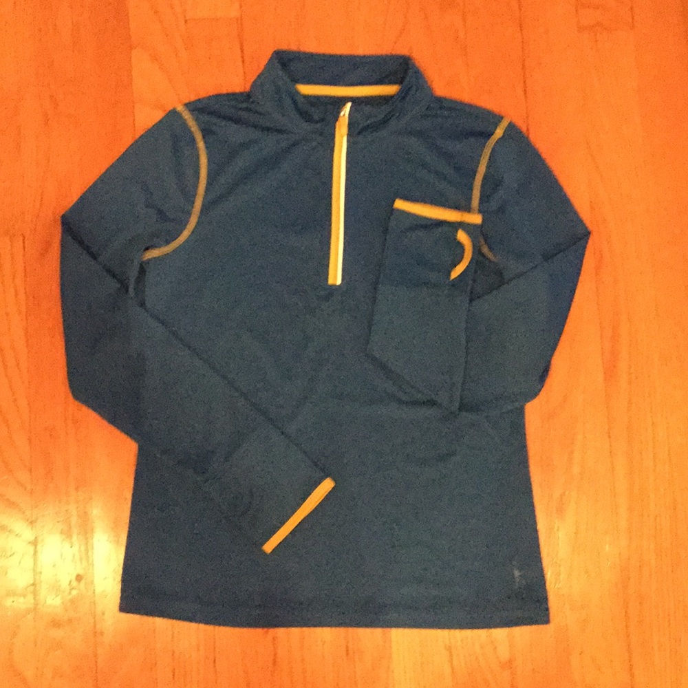 Girls long sleeve shirt with a half zipper